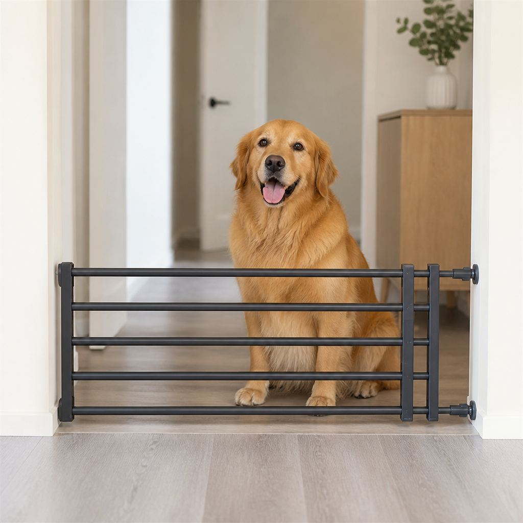 LomaroshopNo-Drill Retractable Dog Gate (Adjustable Width)