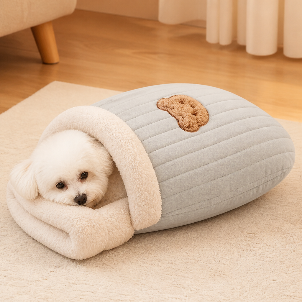 LomaroshopPlush Semi-Enclosed Windproof Pet Sleeping Bag (For Small Cats & Dogs)