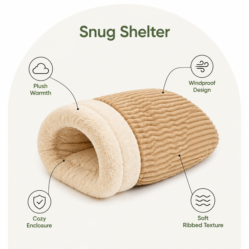 LomaroshopPlush Semi-Enclosed Windproof Pet Sleeping Bag (For Small Cats & Dogs)