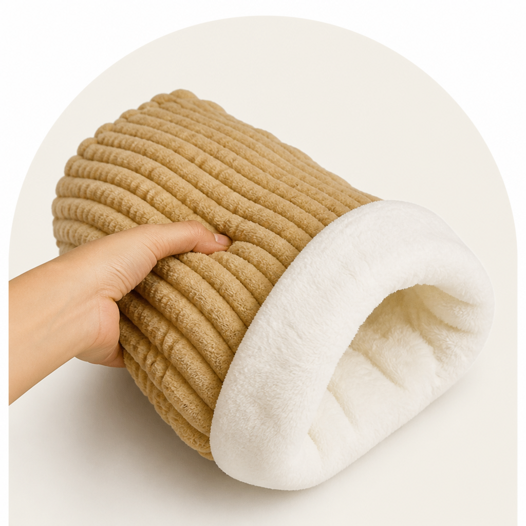 LomaroshopPlush Semi-Enclosed Windproof Pet Sleeping Bag (For Small Cats & Dogs)