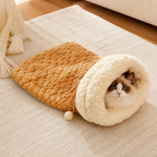 LomaroshopPlush Semi-Enclosed Windproof Pet Sleeping Bag (For Small Cats & Dogs)