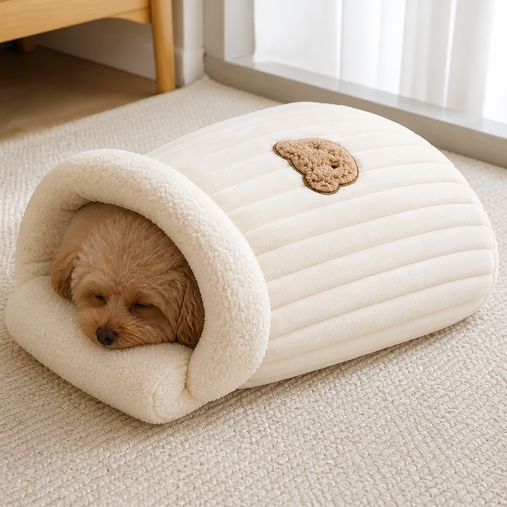 LomaroshopPlush Semi-Enclosed Windproof Pet Sleeping Bag (For Small Cats & Dogs)