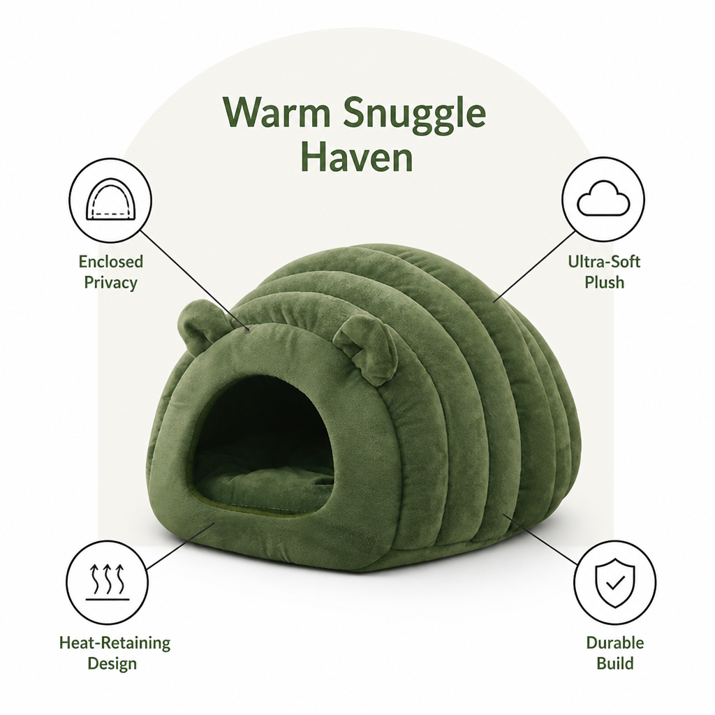 LomaroshopSemi-Closed Sherpa Plush Pet Nest