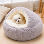 LomaroshopSemi-Enclosed Plush Pet Bed (Removable Washable Pad)