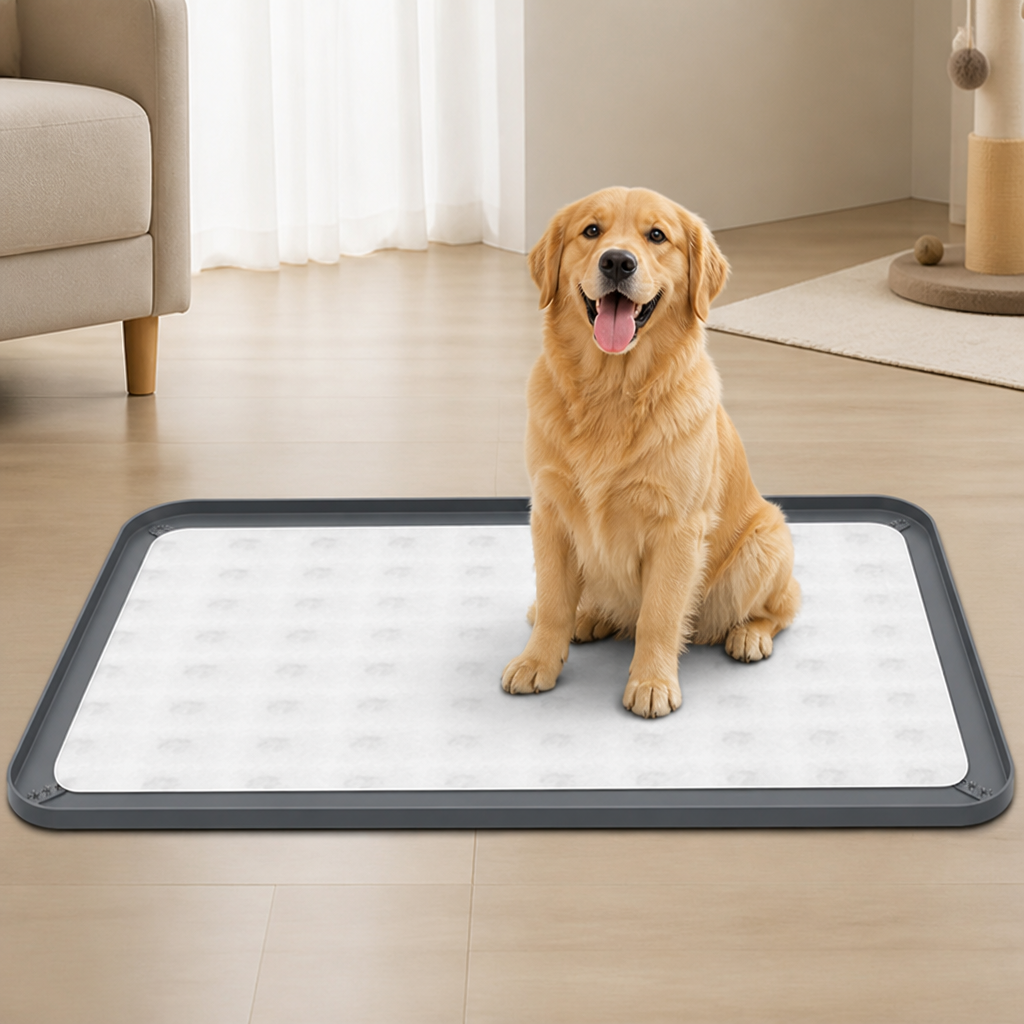 LomaroshopSilicone Raised-Edge Non-Slip Pee Pad Holder (Corner Snaps)