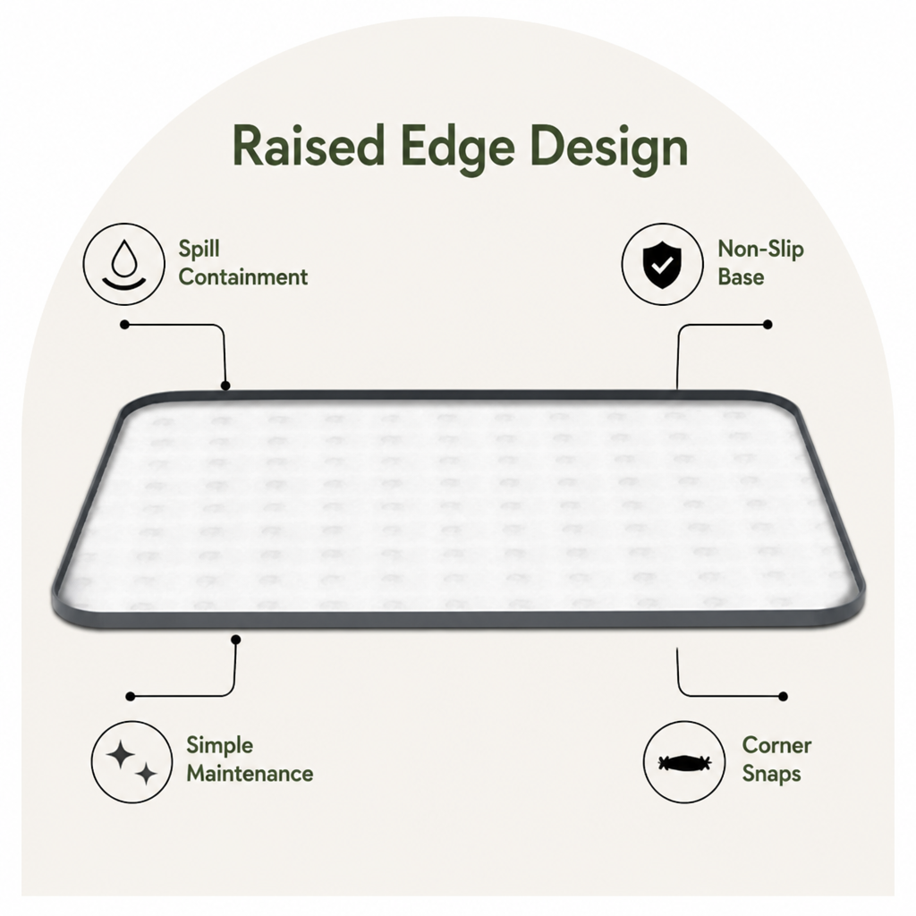 LomaroshopSilicone Raised-Edge Non-Slip Pee Pad Holder (Corner Snaps)