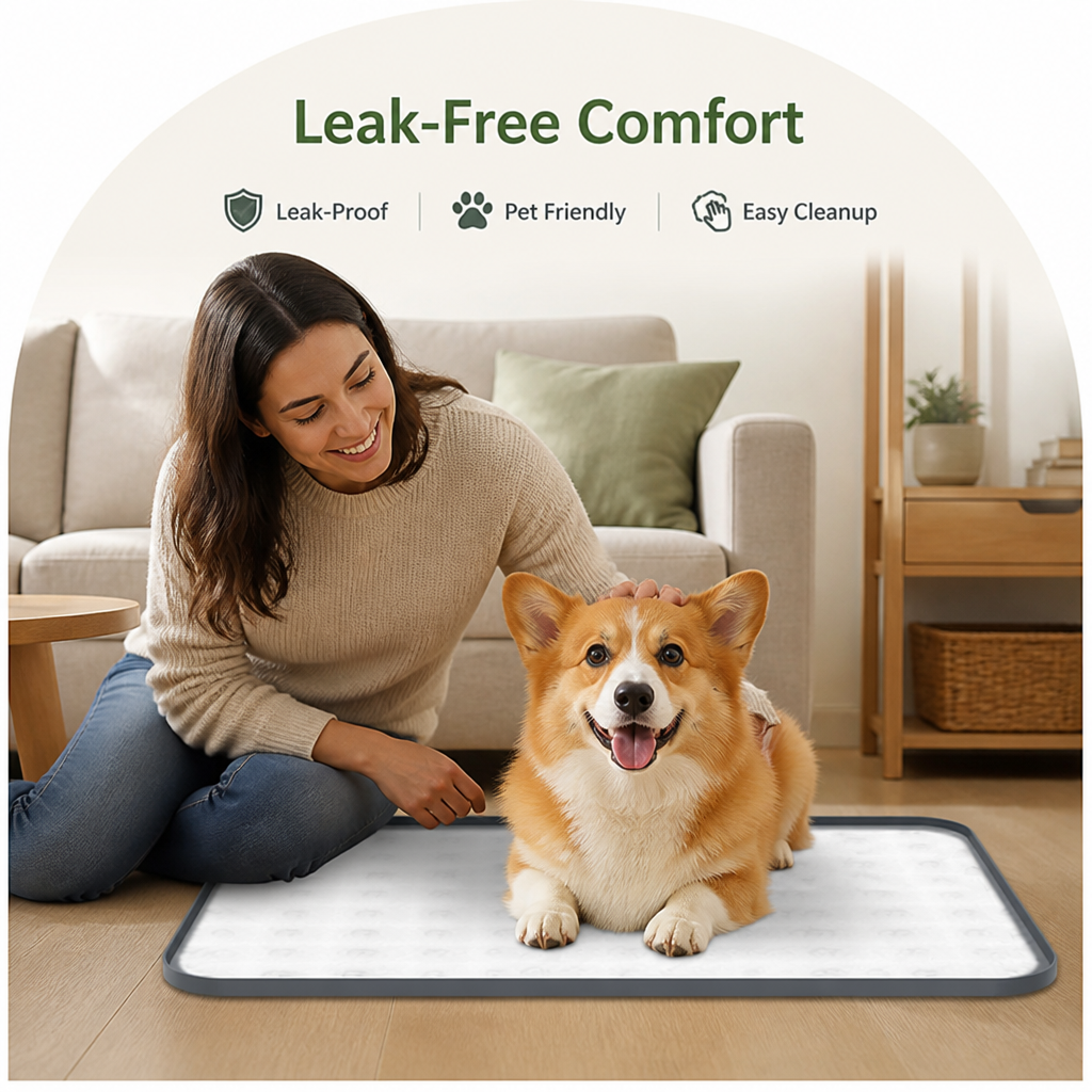 LomaroshopSilicone Raised-Edge Non-Slip Pee Pad Holder (Corner Snaps)