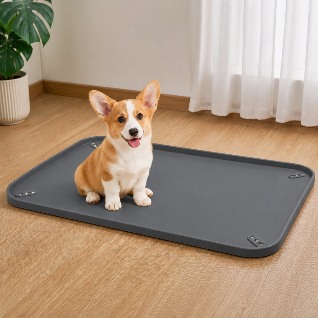 LomaroshopSilicone Raised-Edge Non-Slip Pee Pad Holder (Corner Snaps)