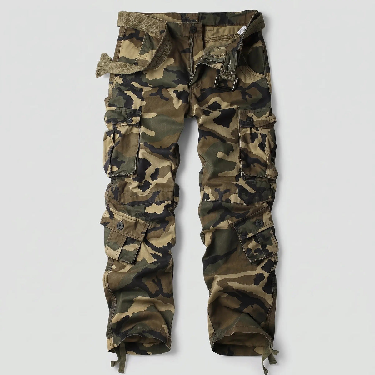Men's Camo Cargo Pants - Combat Pants - 8 Pocket Relaxed Fit