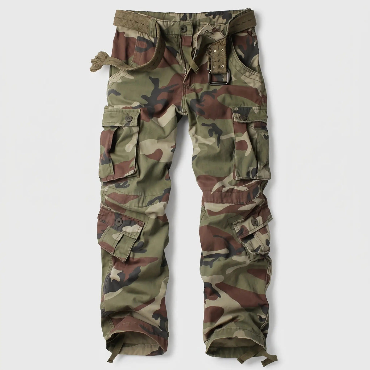 Men's Camo Cargo Pants - Combat Pants - 8 Pocket Relaxed Fit
