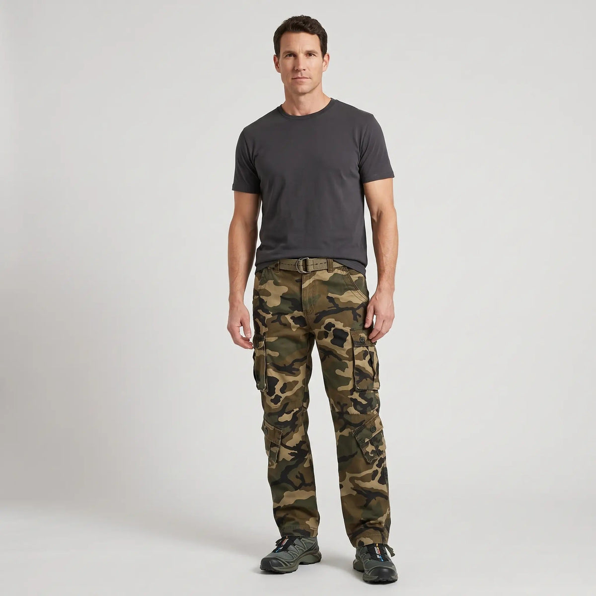 Men's Camo Cargo Pants - Combat Pants - 8 Pocket Relaxed Fit