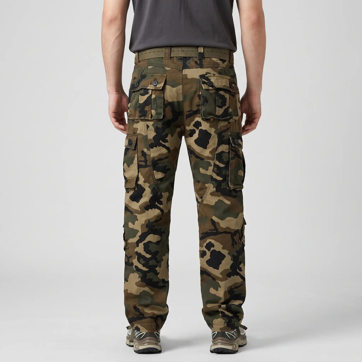 Men's Camo Cargo Pants - Combat Pants - 8 Pocket Relaxed Fit