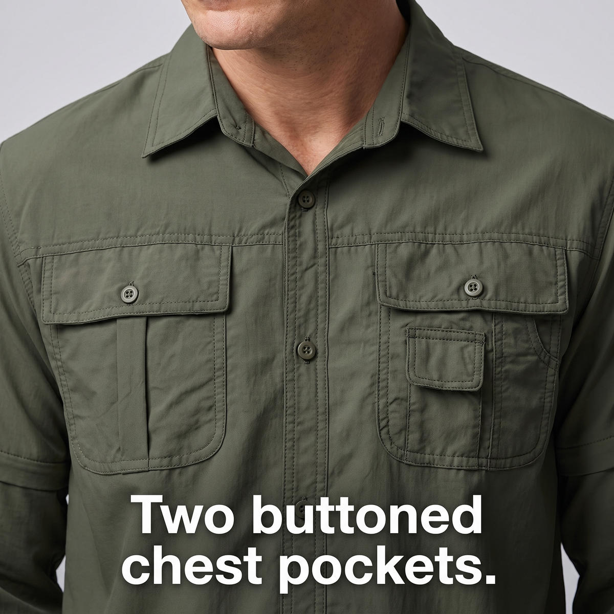 Men's Hiking Shirt - Zip Off Sleeves - Fishing Shirt - Safari Shirt