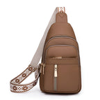 Anti Theft Chest Sling Bag - Patterned Strap Women Crossbody