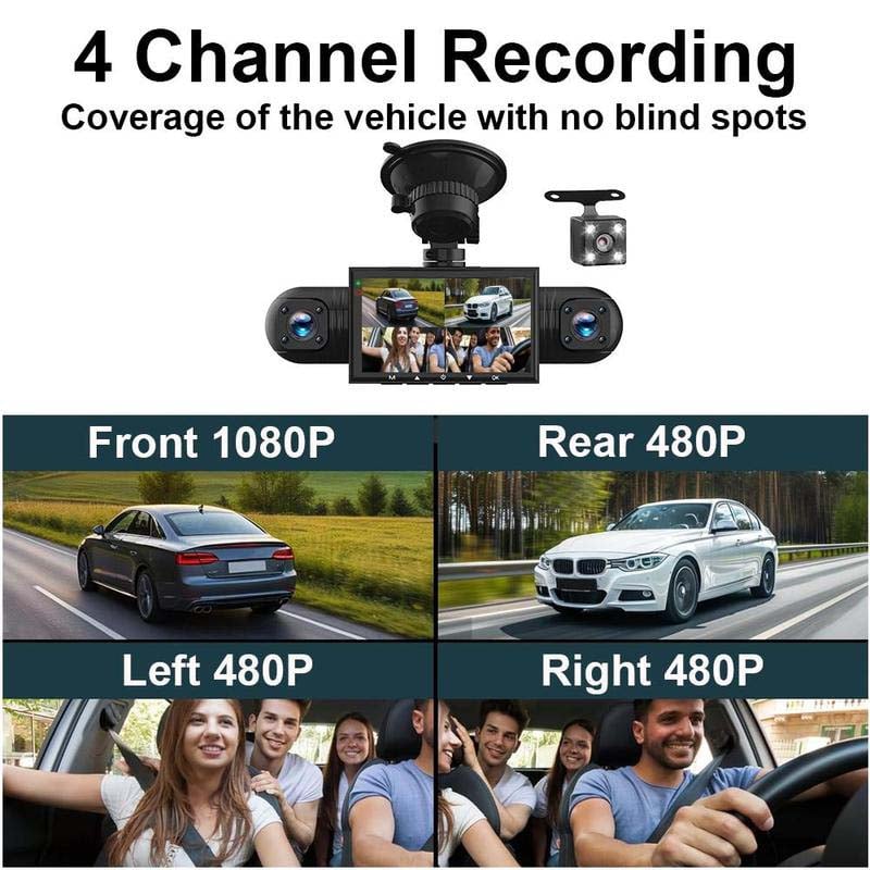 4-channel FHD car camera with 360° view