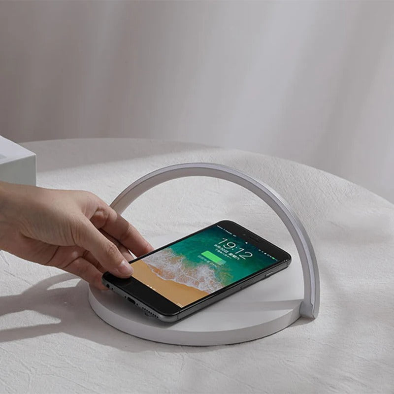 3-in-1 wireless charger with phone stand and LED lamp
