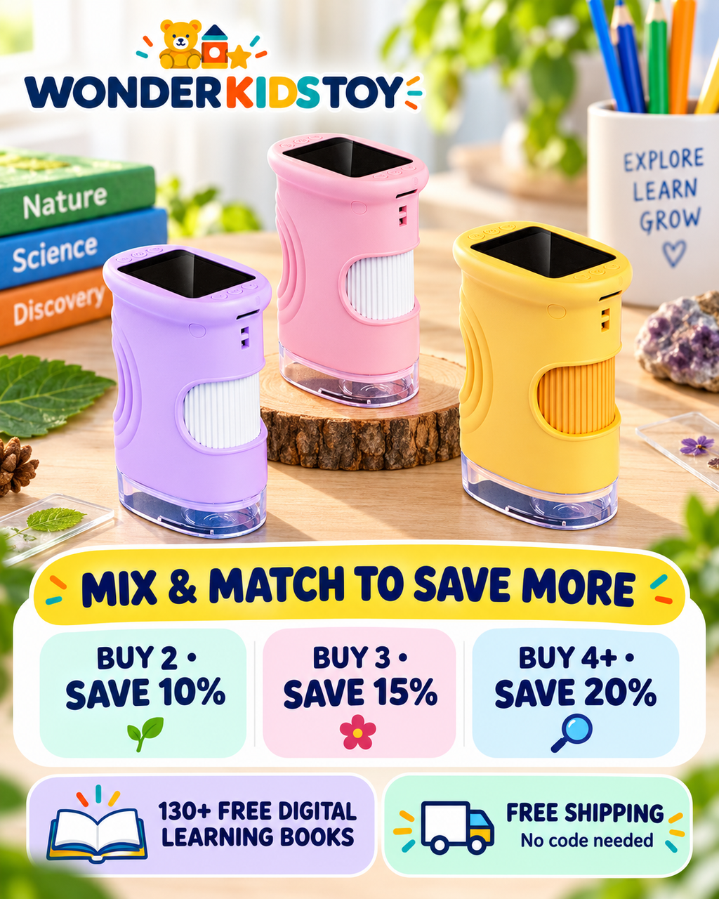 Portable Handheld Microscope Kit for Kids – Hands-On Science Made Exciting at Home