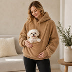 Lomaroshop Pet Carrier Sherpa Hoodie for Small Dogs & Cats – Cozy Front Pouch Sweatshirt for Walks, Errands & Home Cuddles – Keeps Pets Warm & Close image 1