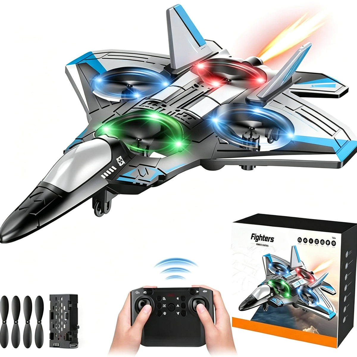 Remote Control Flying Toy | 360° Loops & LED Lights | Shock-Resistant | JetGlow