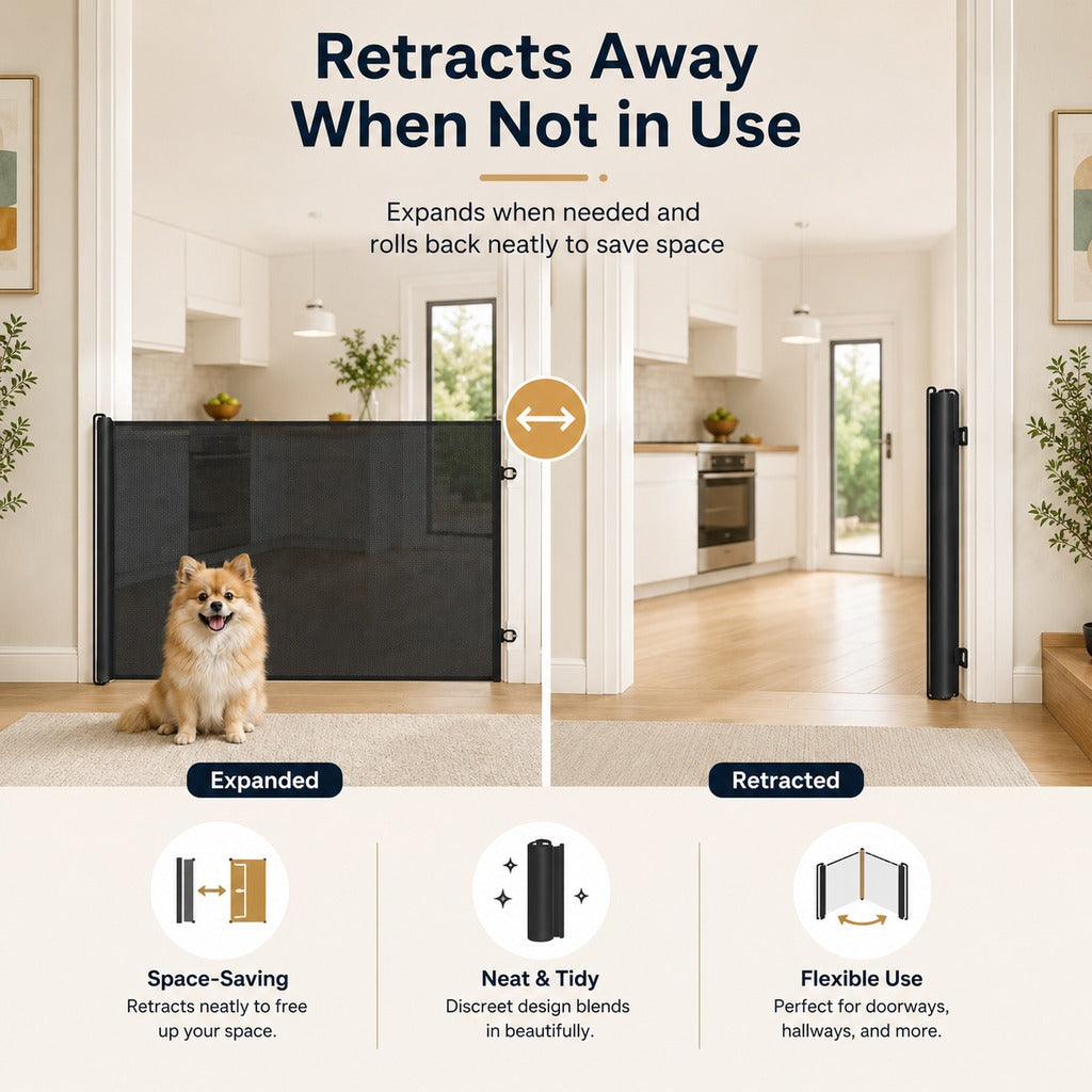 Lomaroshop No-Drill Retractable Pet Gate for Doorways, Kitchens & Stairs - Keep Cats and Dogs Safely Out of Off-Limit Areas image 5