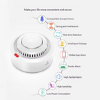Side view of SafeSense Smart WiFi Smoke & Heat Detector, emphasizing its compact and unobtrusive profile.