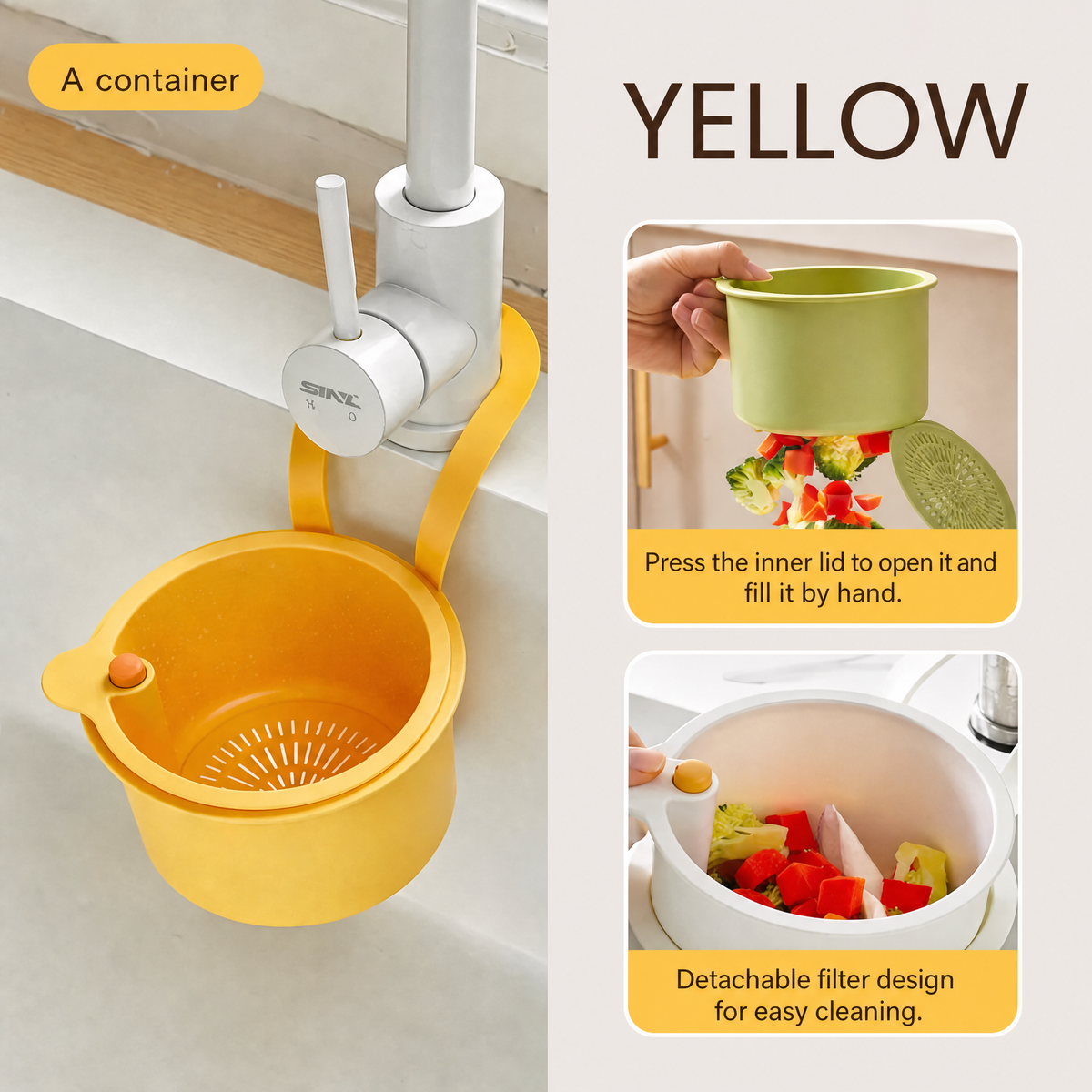 Sink Drying Basket | Drain Organizer | Clean & Odor-Free | FlowEase