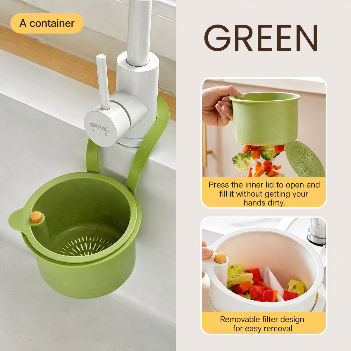 Sink Drying Basket | Drain Organizer | Clean & Odor-Free | FlowEase
