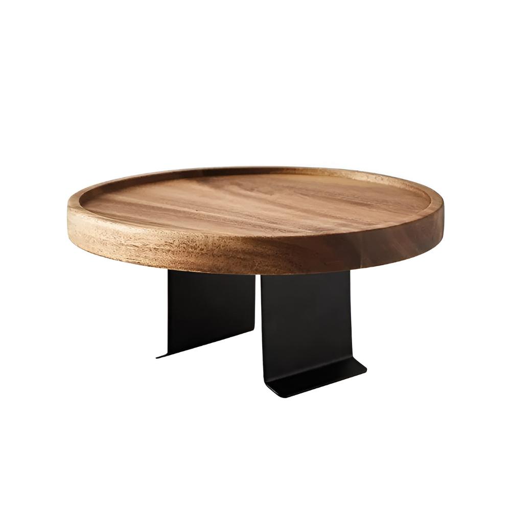 Sofa Armrest Tray | Solid Wood & Adjustable Clip-On | 12 in Diameter