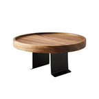 Sofa Armrest Tray | Solid Wood & Adjustable Clip-On | 12 in Diameter