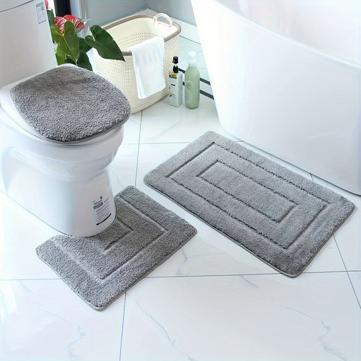 SoftStep Luxe Bath Mat Set – Non-slip, Quick-drying and Washable
