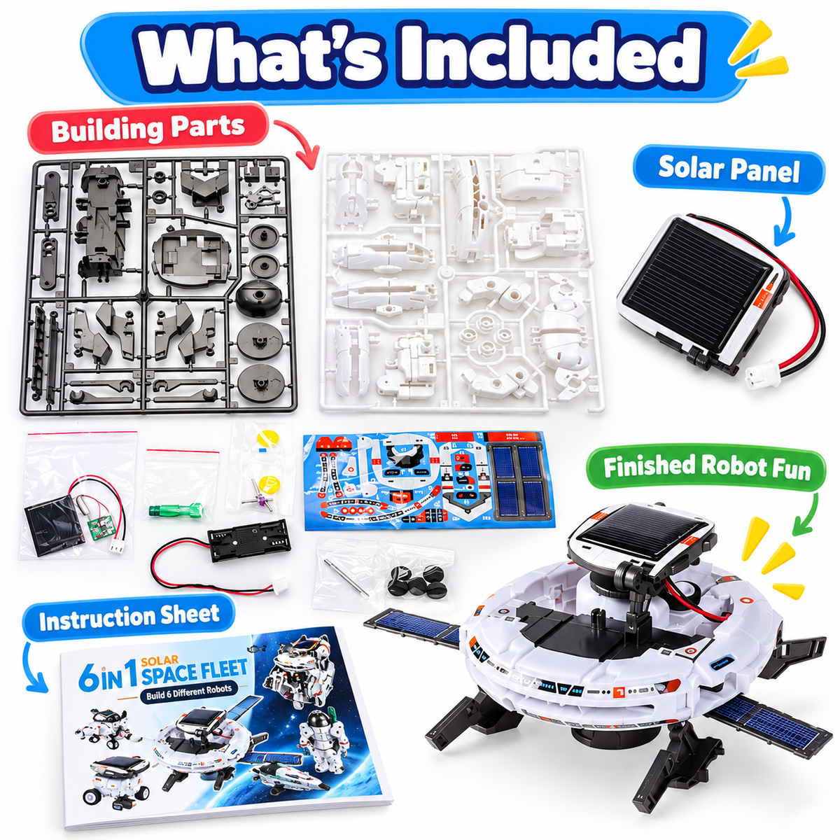 Solar Robot Kit for Kids – 6-in-1 & 7-in-1 STEM Toy