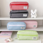Stylish Gingham Checkered Pencil Case