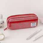 Stylish Gingham Checkered Pencil Case
