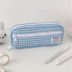 Stylish Gingham Checkered Pencil Case