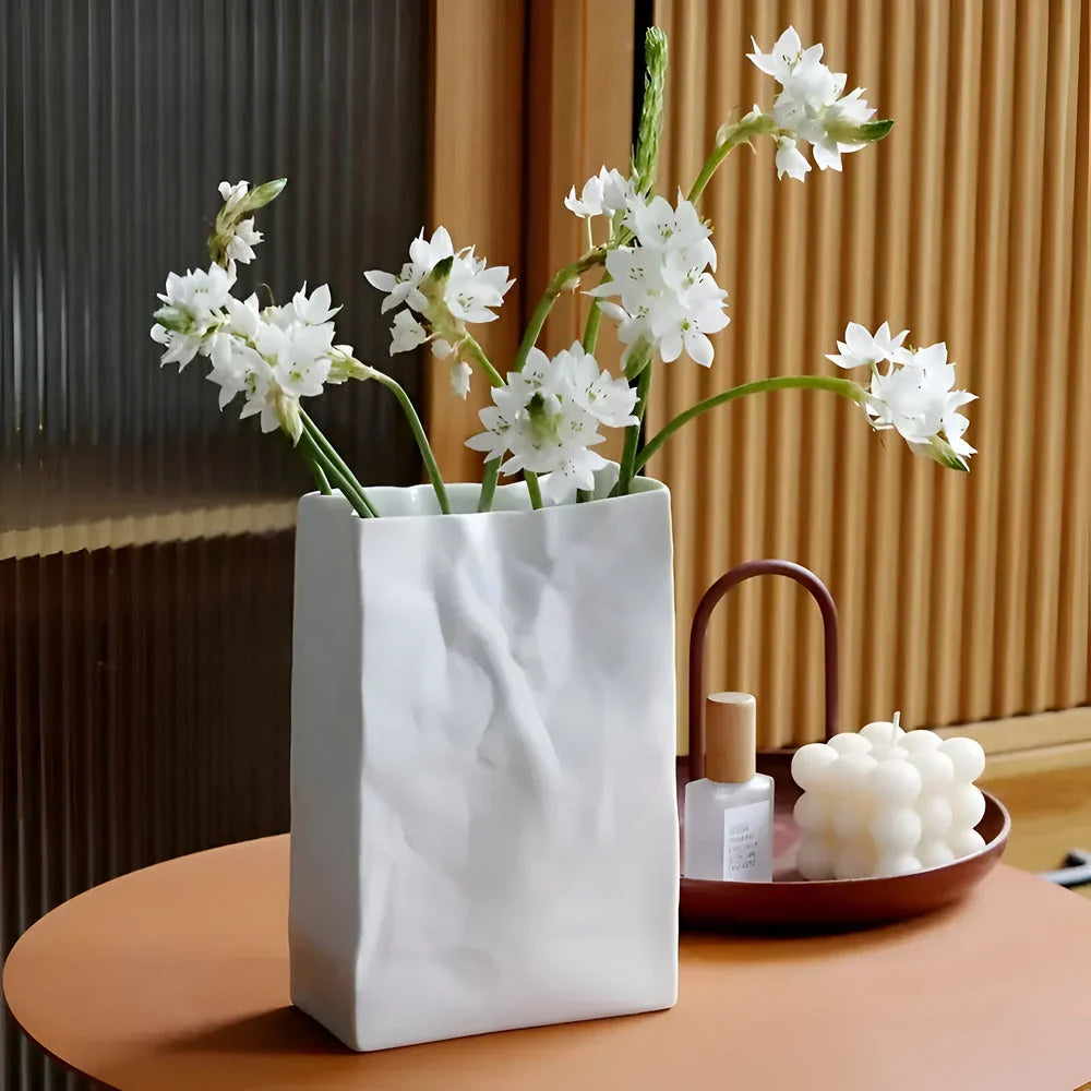 Table Vase | Sculptural Folded-Paper Ceramic
