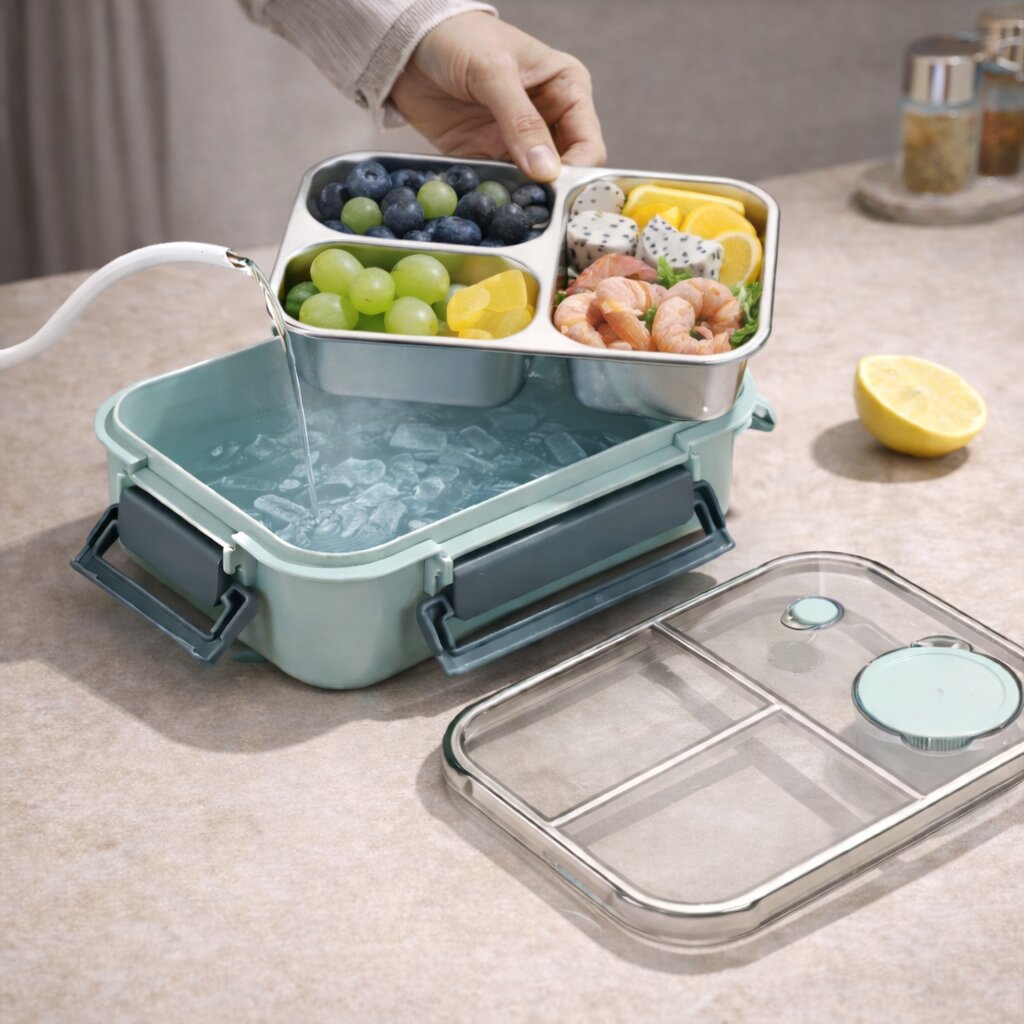 Thermal Food Container | Multi-Compartment Stainless Steel | Leakproof Click Closure | Warmpack