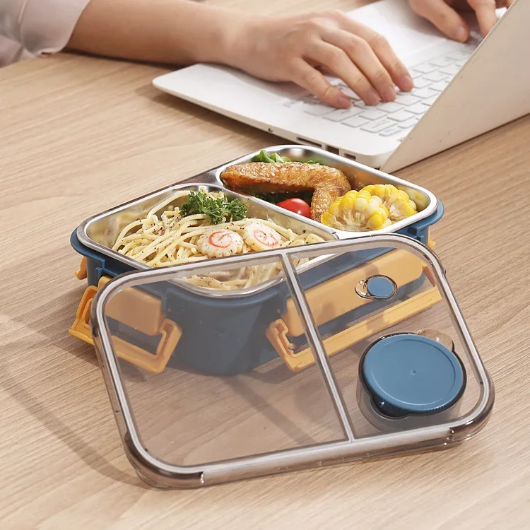 Thermal Food Container | Multi-Compartment Stainless Steel | Leakproof Click Closure | Warmpack