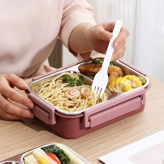 Thermal Food Container | Multi-Compartment Stainless Steel | Leakproof Click Closure | Warmpack