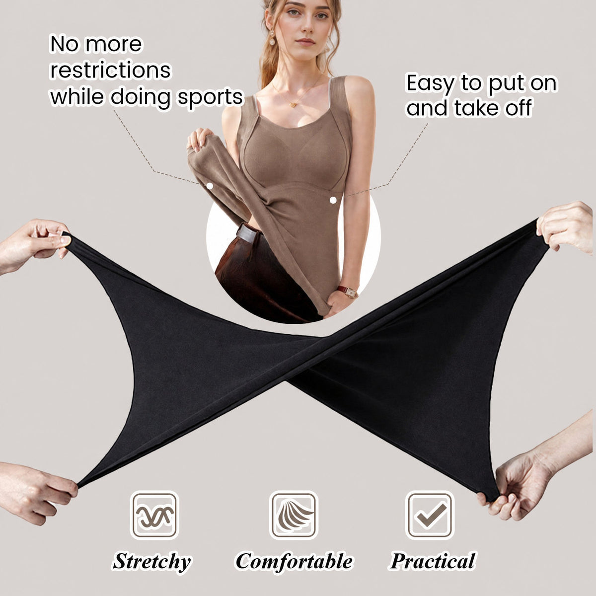 Thermal Tank Top with Built-In Bra | Shaping & Seamless | Warm & Comfortable | TankTop