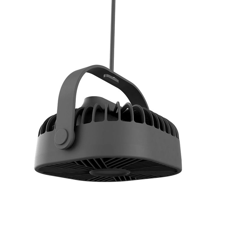 Unisex ceiling-mounted circular industrial fan with swivel carrying handle