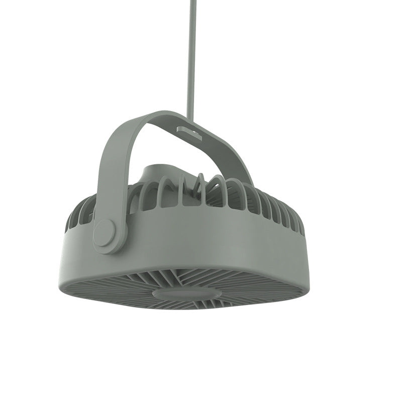 Unisex ceiling-mounted circular industrial fan with swivel carrying handle