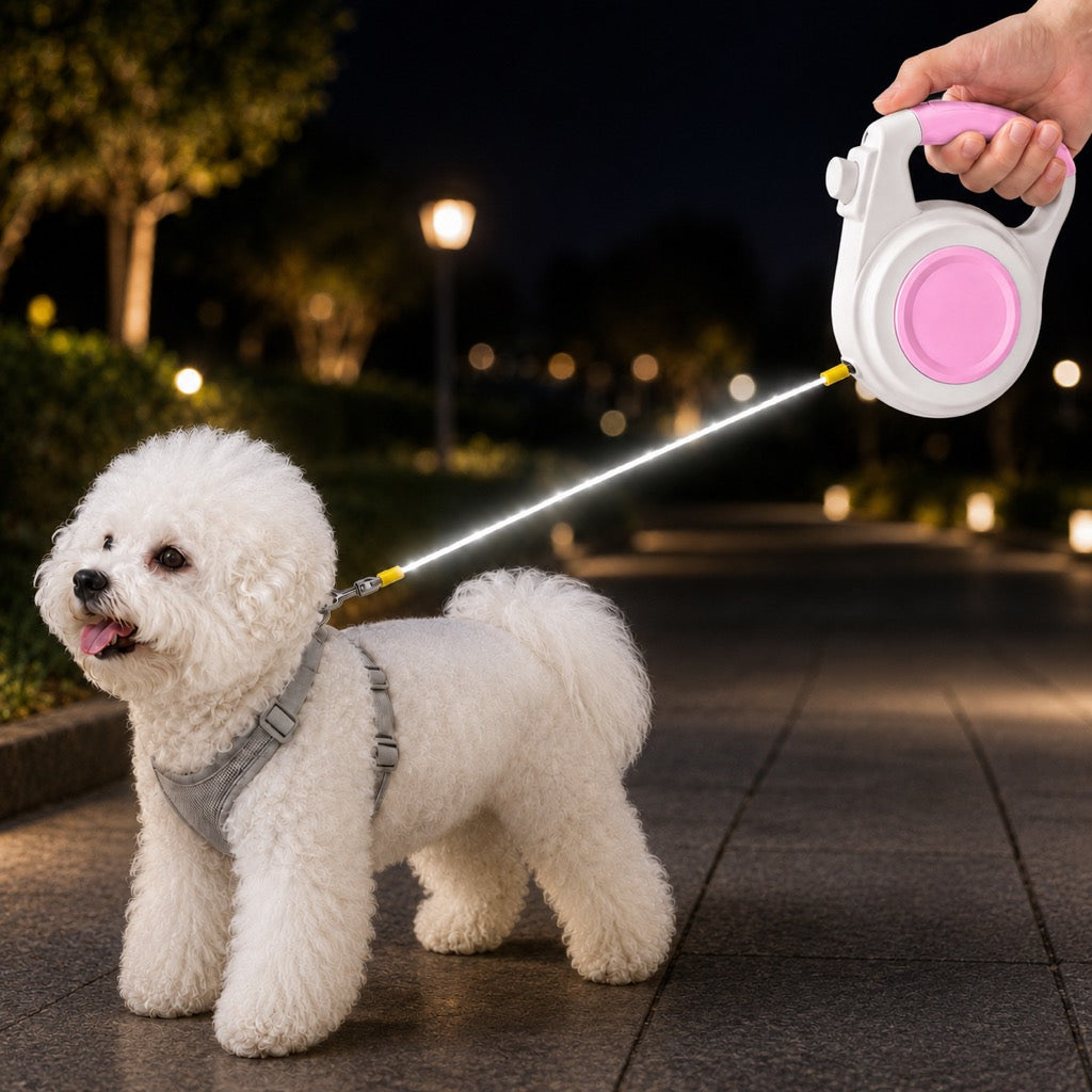 Lomaroshop Rechargeable Light-Up Retractable Dog Leash for Night Walks - Helps Small Dogs Stay Visible & Easy to Control image 11