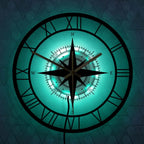 Wall Clock | Compass & Wind Rose Dial | Metal Frame