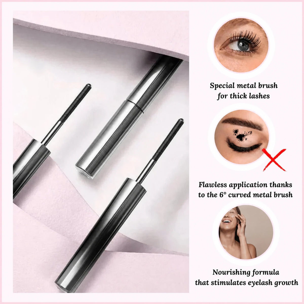Waterproof Mascara | Instant Volume | Precision Brush No Clumps | IronEye