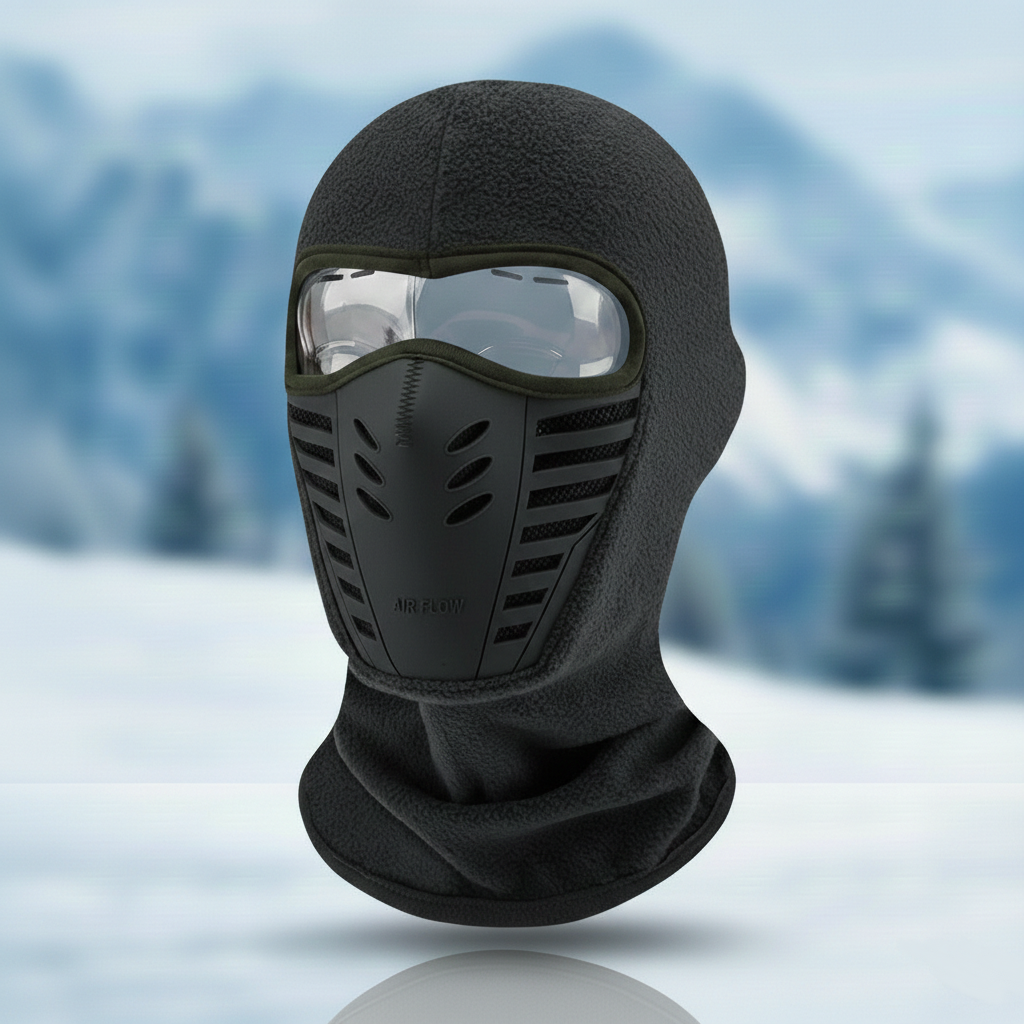 Windproof Thermal Face Mask — Plush Thermal Blend, Secure Wrap