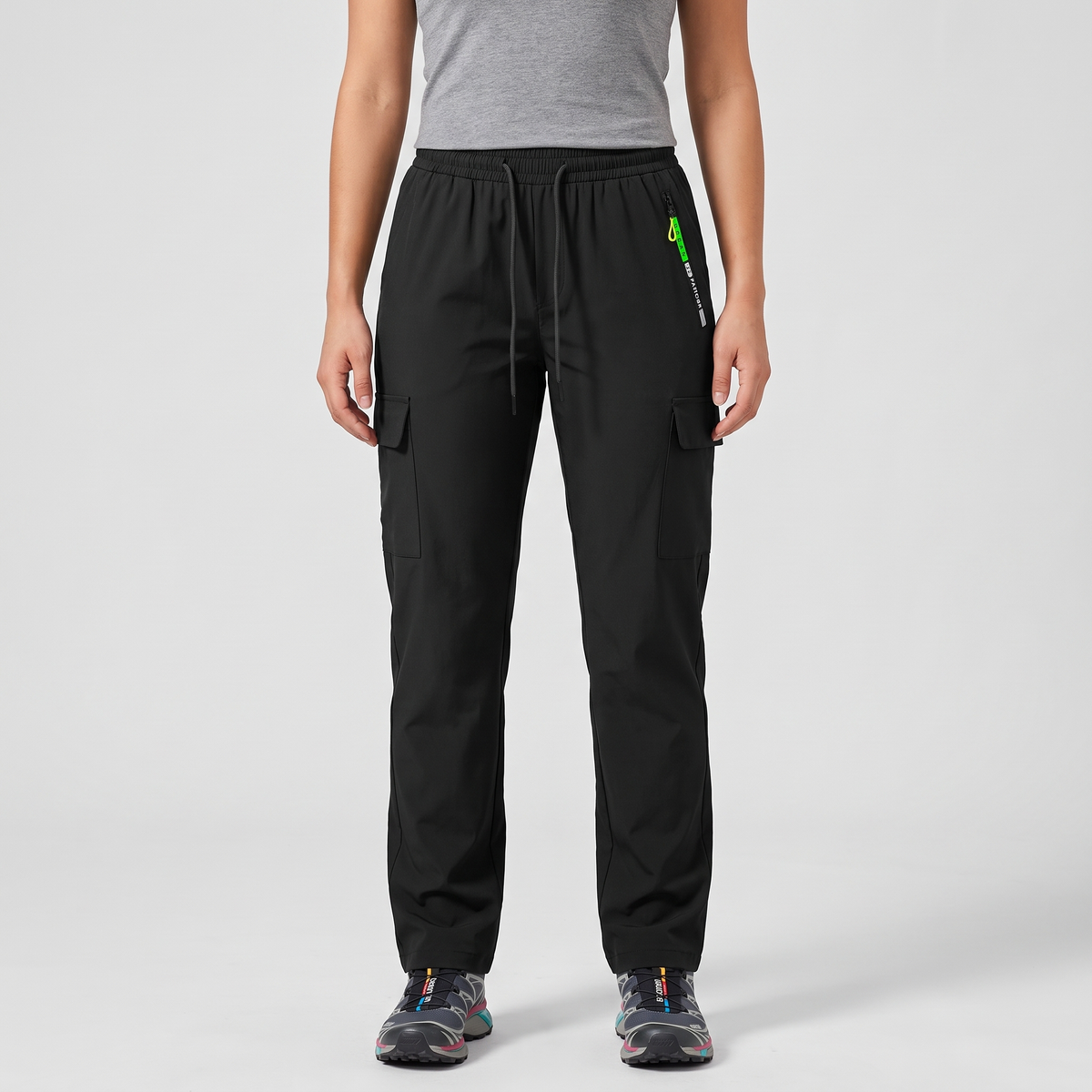 Women's Cargo Pants - Elastic Waist Walking Pants