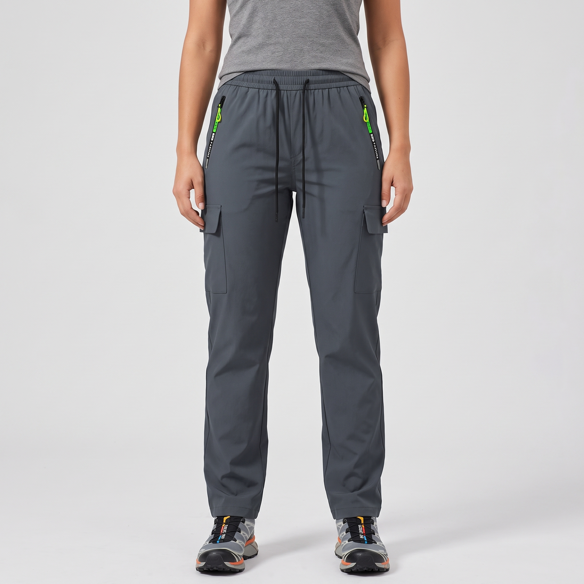 Women's Cargo Pants - Elastic Waist Walking Pants