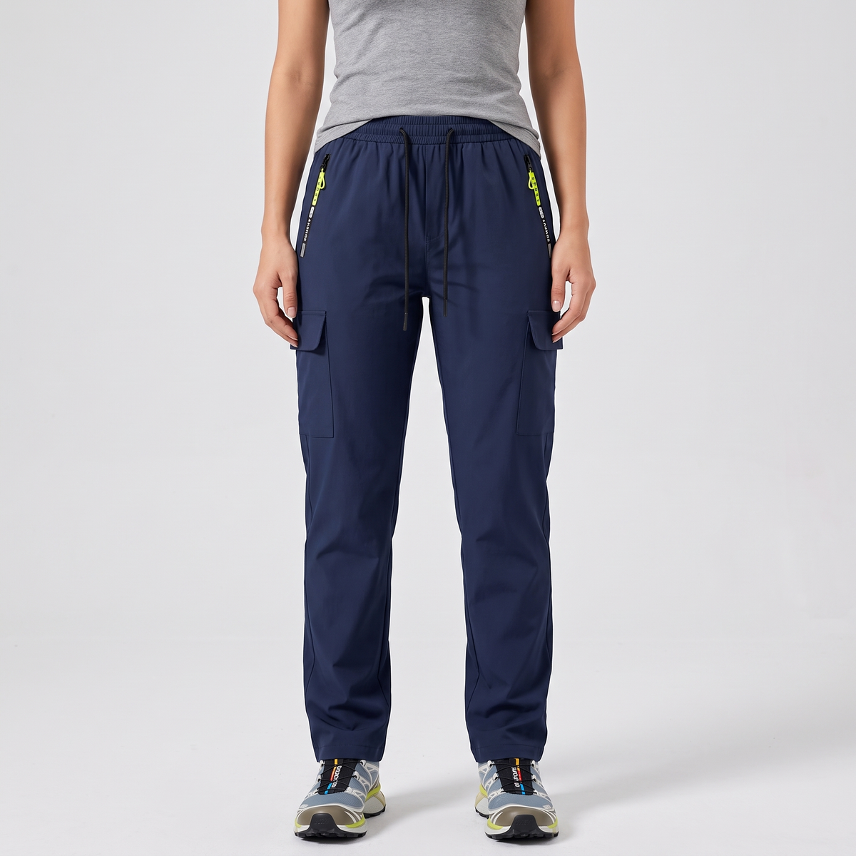 Women's Cargo Pants - Elastic Waist Walking Pants