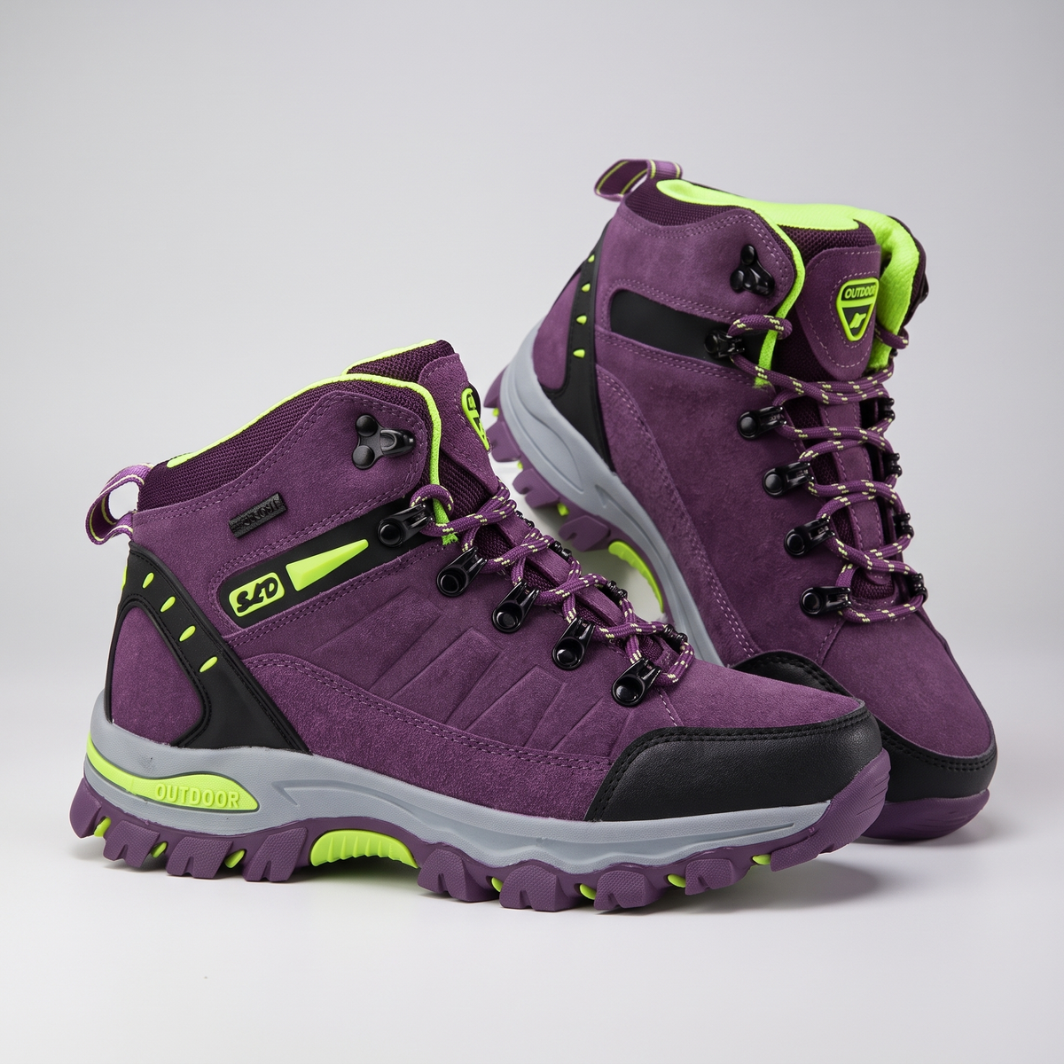 Women's Walking Boots - Hiking Boots for Women - Mid Cut Lace Up