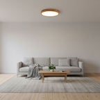 Wooden Geometric Flush Mount LED Ceiling Light